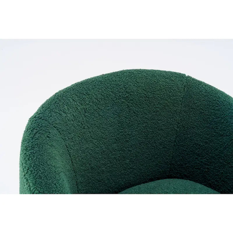 Green Modern 25.6 Swivel Barrel Chair with Metal Ring