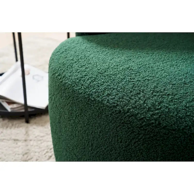 Green Modern 25.6 Swivel Barrel Chair with Metal Ring