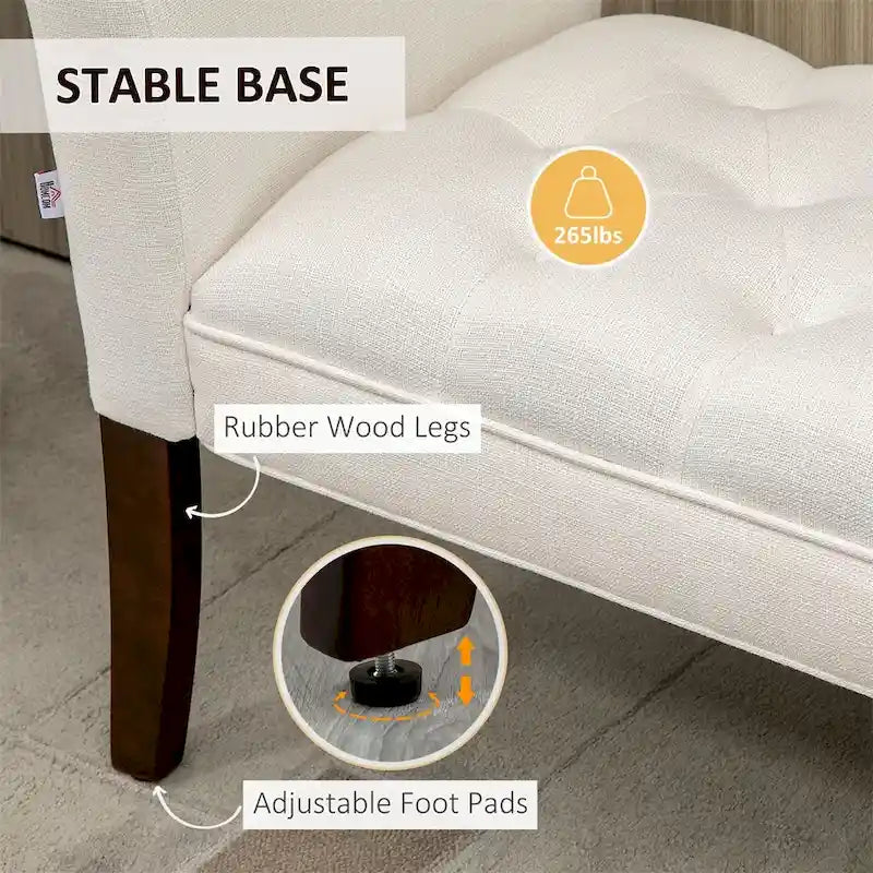 End of Bed Bench with Button Tufted Design,Upholstered Entryway Bench