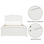 Twin Size Wood Platform Bed with Headboard and Wood Slat Support