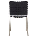 Woven Leather Dining Chair, Set of 2 – Multiple Colors, 17"W × 20.5"L × 33.8"H