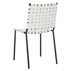 Woven Leather Dining Chair, Set of 2 – Multiple Colors, 17"W × 20.5"L × 33.8"H
