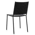 Woven Leather Dining Chair, Set of 2 – Multiple Colors, 17"W × 20.5"L × 33.8"H