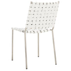 Woven Leather Dining Chair, Set of 2 – Multiple Colors, 17"W × 20.5"L × 33.8"H