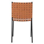 Woven Leather Dining Chair, Set of 2 – Multiple Colors, 17"W × 20.5"L × 33.8"H