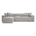 Chenille Basketweave Modular Sectional – Taupe / Cream / Charcoal, Seats 4–5, 115.3"W × 70"D × 28.2"H