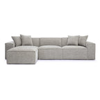 Chenille Basketweave Modular Sectional – Taupe / Cream / Charcoal, Seats 4–5, 115.3"W × 70"D × 28.2"H