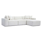 Chenille Basketweave Modular Sectional – Taupe / Cream / Charcoal, Seats 4–5, 115.3"W × 70"D × 28.2"H