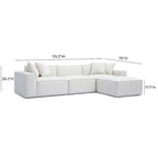 Chenille Basketweave Modular Sectional – Taupe / Cream / Charcoal, Seats 4–5, 115.3"W × 70"D × 28.2"H