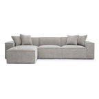 Chenille Basketweave Modular Sectional – Taupe / Cream / Charcoal, Seats 4–5, 115.3"W × 70"D × 28.2"H