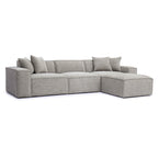 Chenille Basketweave Modular Sectional – Taupe / Cream / Charcoal, Seats 4–5, 115.3"W × 70"D × 28.2"H