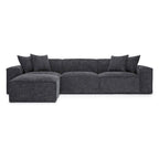 Chenille Basketweave Modular Sectional – Taupe / Cream / Charcoal, Seats 4–5, 115.3"W × 70"D × 28.2"H