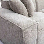 Chenille Basketweave Modular Sectional – Taupe / Cream / Charcoal, Seats 4–5, 115.3"W × 70"D × 28.2"H