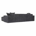Chenille Basketweave Modular Sectional – Taupe / Cream / Charcoal, Seats 4–5, 115.3"W × 70"D × 28.2"H