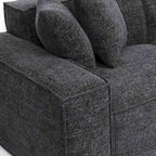 Chenille Basketweave Modular Sectional – Taupe / Cream / Charcoal, Seats 4–5, 115.3"W × 70"D × 28.2"H