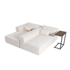 112 Boucle Modular Sectional Sofa with Free Side Table, Wide Seat Design and No Assembly Required