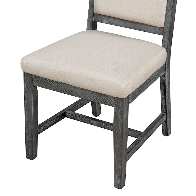 Curved 4 Piece Kitchen Chair Dining Chair Set with Upholstered, Solid Wood Legs for Dining Room Kitchen Living Room Bedroom