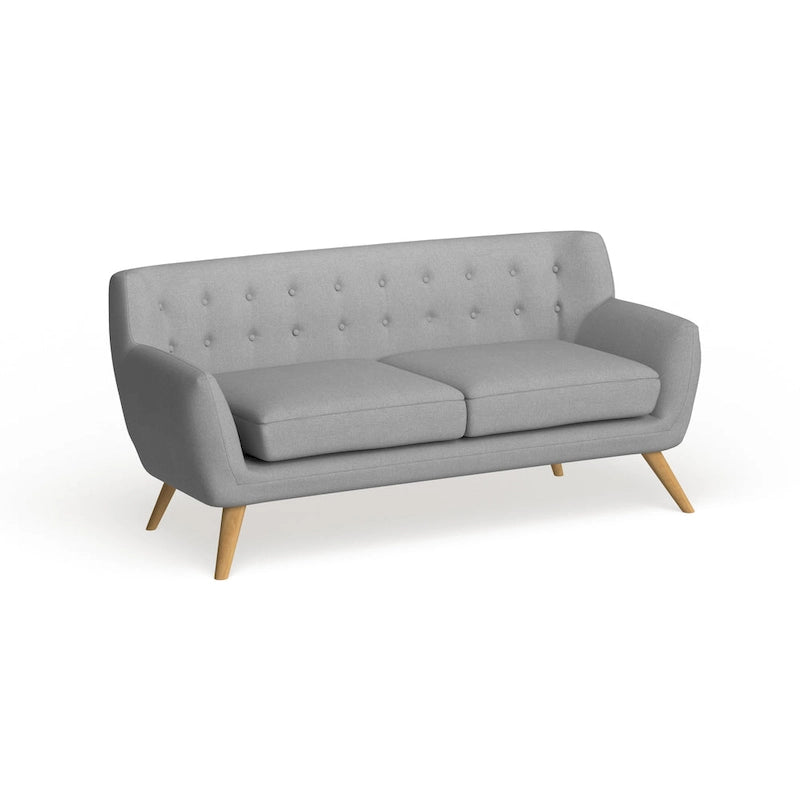 Button-Tufted Mid-Century Sofa, 2-Seat, Multiple Colors