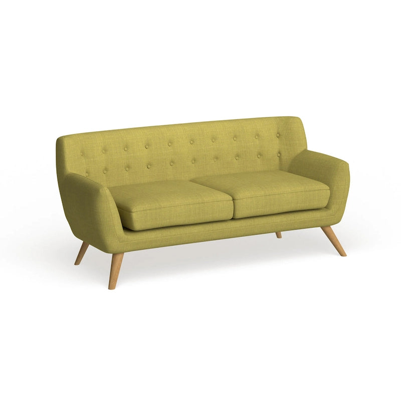 Button-Tufted Mid-Century Sofa, 2-Seat, Multiple Colors