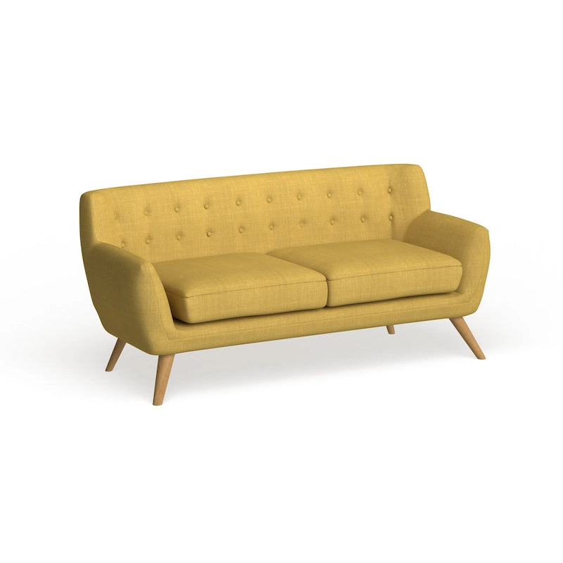 Button-Tufted Mid-Century Sofa, 2-Seat, Multiple Colors