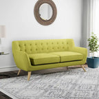 Button-Tufted Mid-Century Sofa, 2-Seat, Multiple Colors