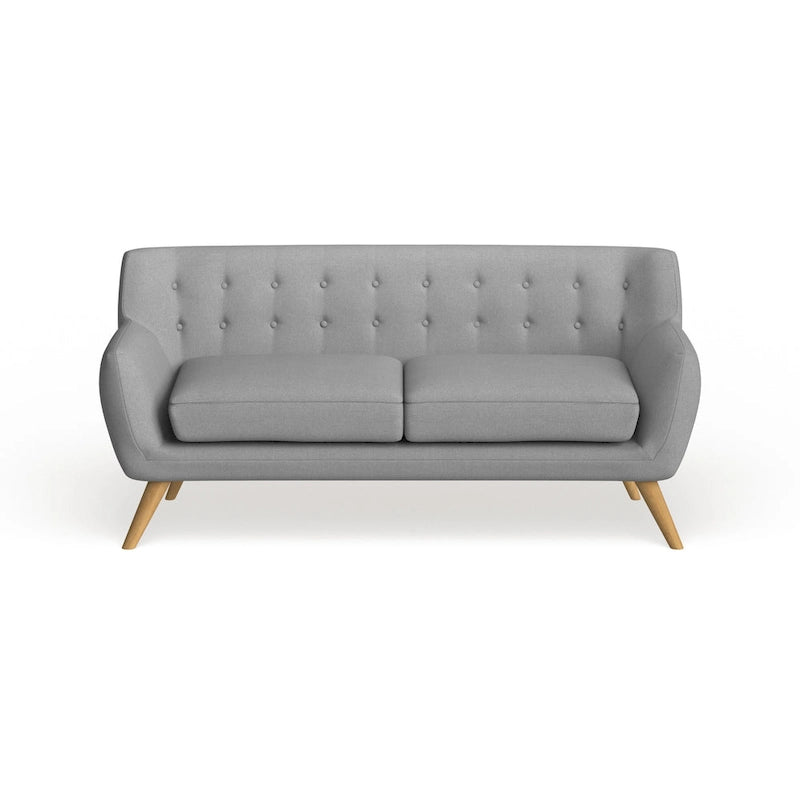 Button-Tufted Mid-Century Sofa, 2-Seat, Multiple Colors