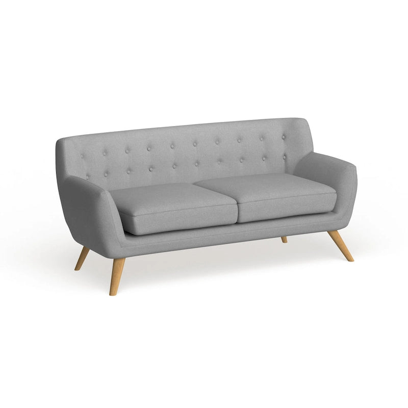 Button-Tufted Mid-Century Sofa, 2-Seat, Multiple Colors