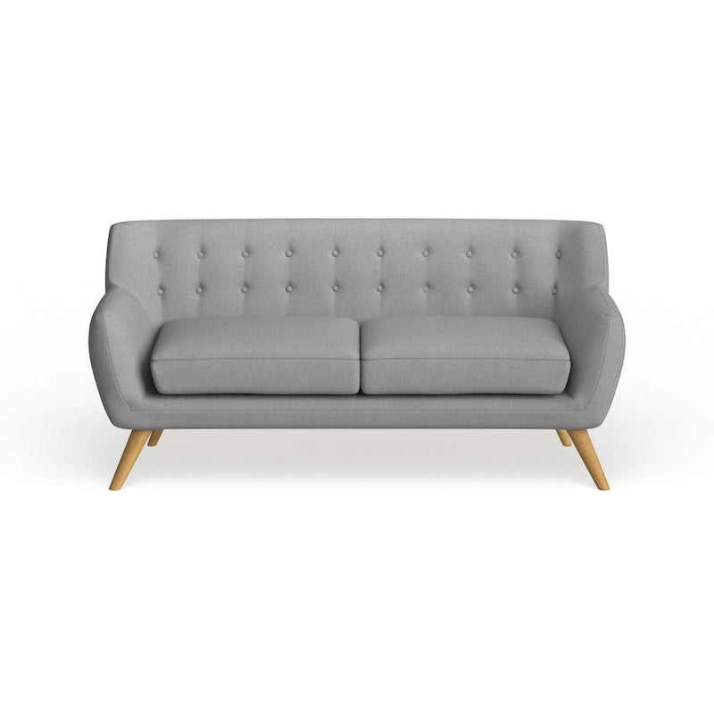 Button-Tufted Mid-Century Sofa, 2-Seat, Multiple Colors
