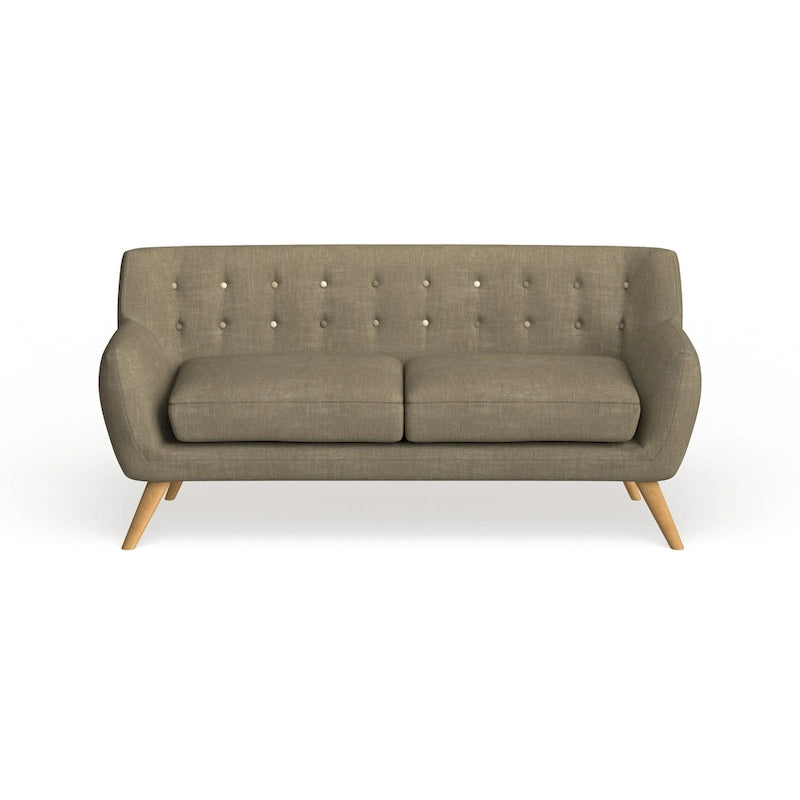 Button-Tufted Mid-Century Sofa, 2-Seat, Multiple Colors