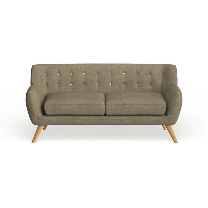 Button-Tufted Mid-Century Sofa, 2-Seat, Multiple Colors