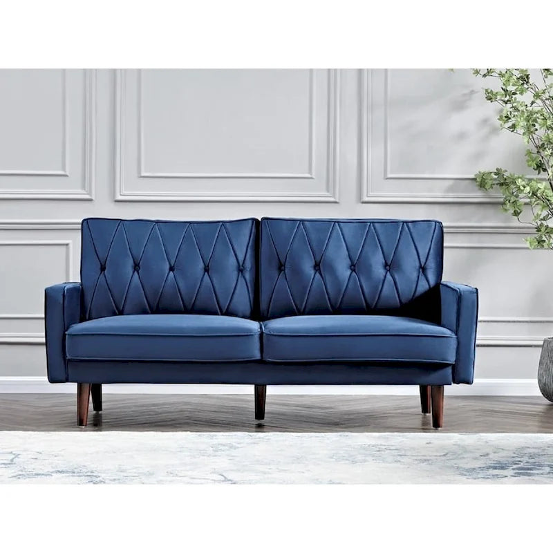 69.3" Wide Velvet Button-Tufted 2-Seater Sofa