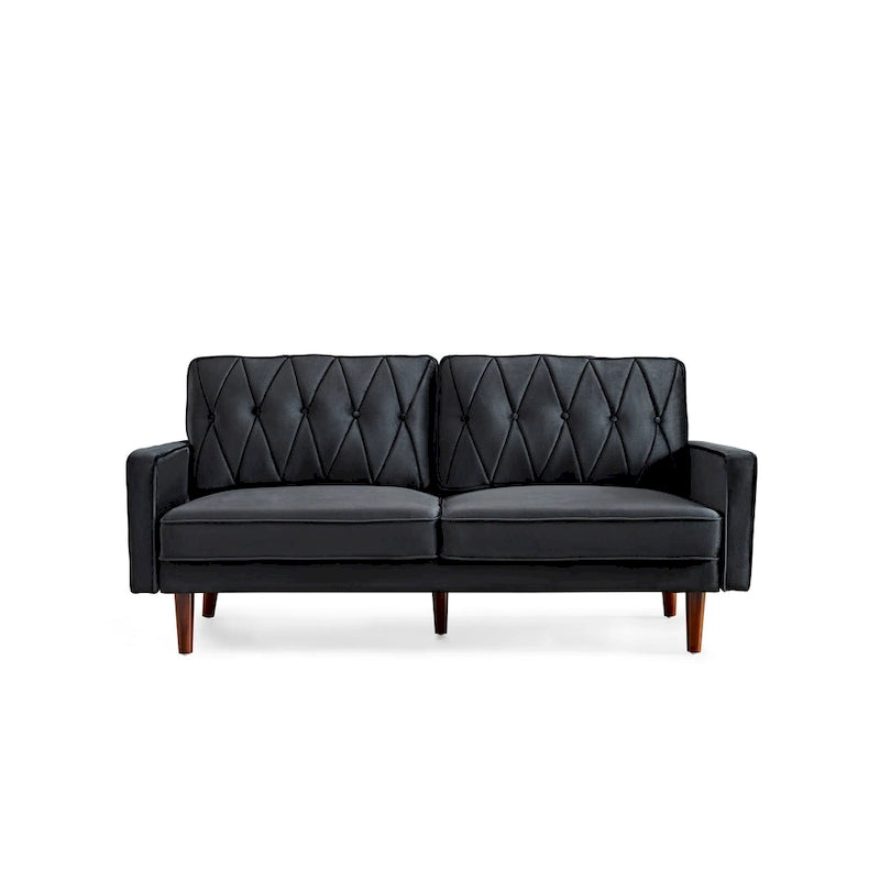 Feemster 69.3 Wide Velvet Tufted Cushion Back Sofa