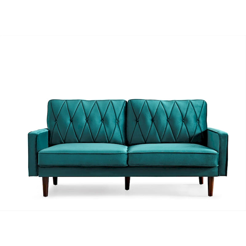 69.3" Wide Velvet Button-Tufted 2-Seater Sofa