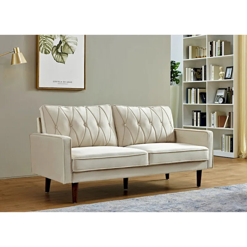 69.3" Wide Velvet Button-Tufted 2-Seater Sofa