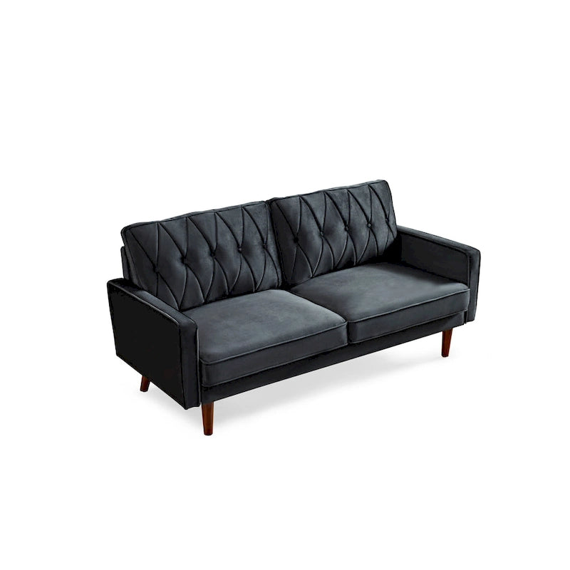 69.3" Wide Velvet Button-Tufted 2-Seater Sofa