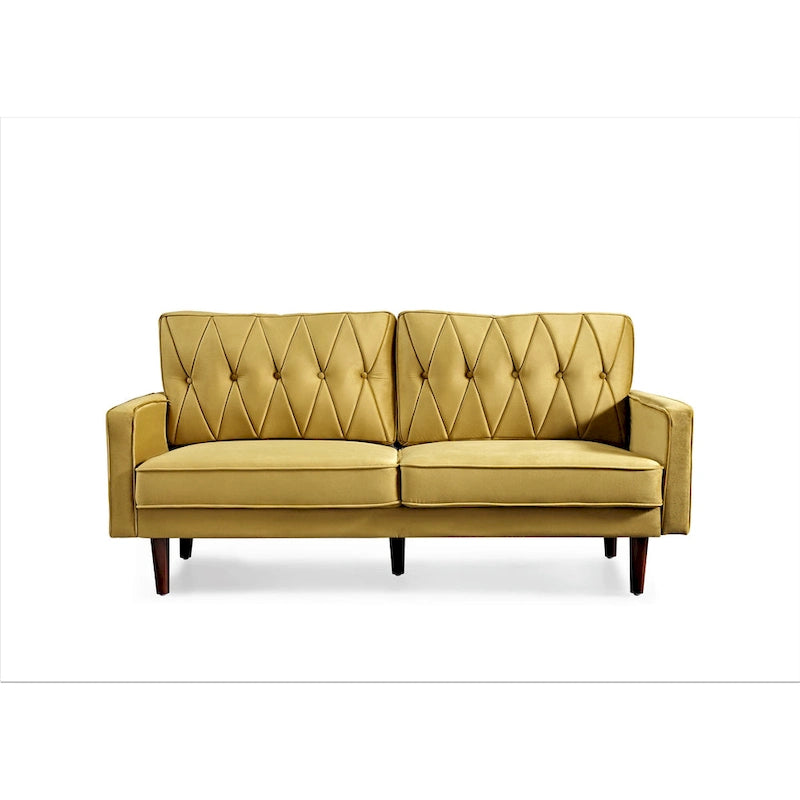 69.3" Wide Velvet Button-Tufted 2-Seater Sofa