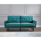 69.3" Wide Velvet Button-Tufted 2-Seater Sofa
