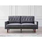 69.3" Wide Velvet Button-Tufted 2-Seater Sofa