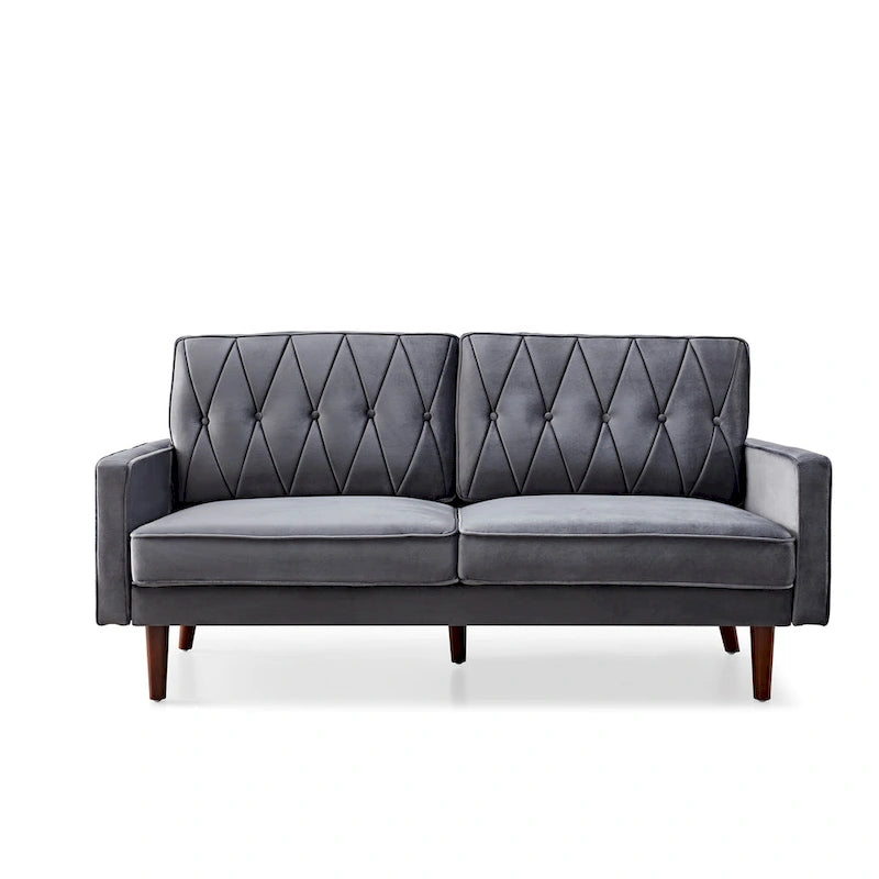 69.3" Wide Velvet Button-Tufted 2-Seater Sofa