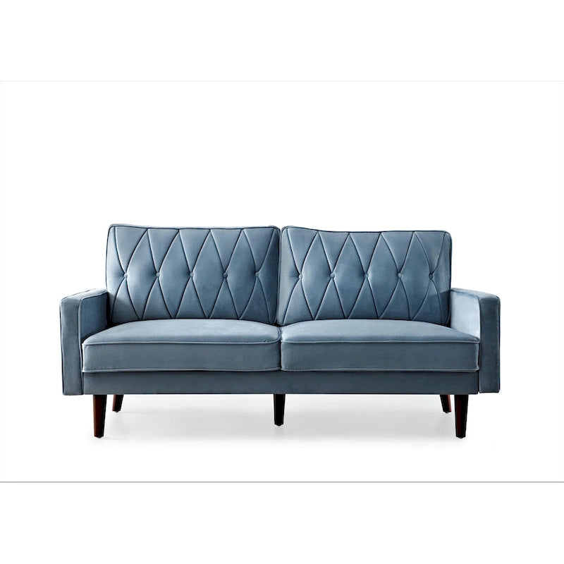 69.3" Wide Velvet Button-Tufted 2-Seater Sofa