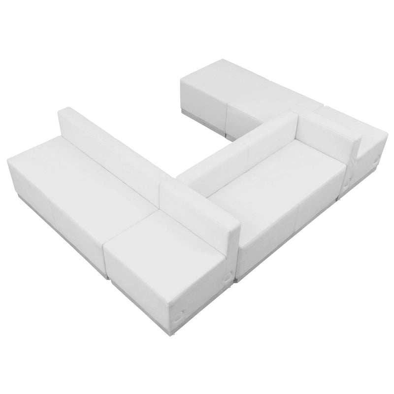 6 PC LeatherSoft Modular Reception Configuration w/Taut Back &Seat