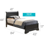 Louis Philippe Sleigh Twin Panel Bed