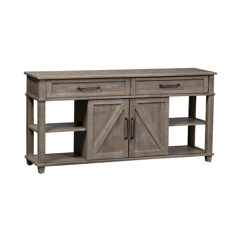 Weathered Taupe Wood Sofa Table