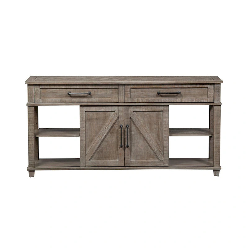 Weathered Taupe Wood Sofa Table