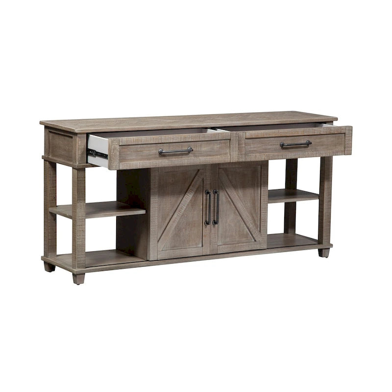 Weathered Taupe Wood Sofa Table