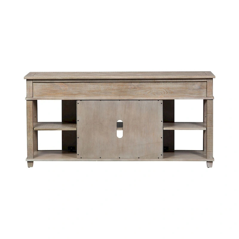 Weathered Taupe Wood Sofa Table