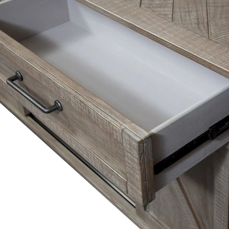 Weathered Taupe Wood Sofa Table
