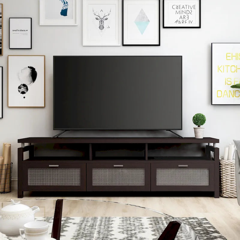 Espresso Contemporary TV Console, 71", Single