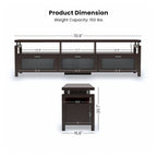 Espresso Contemporary TV Console, 71", Single
