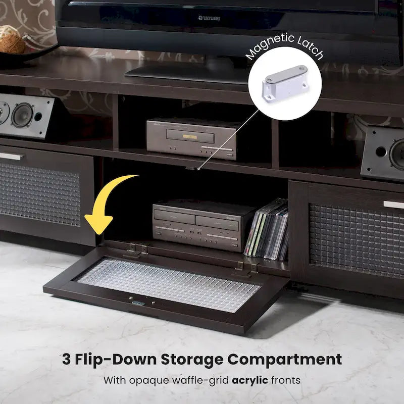 Espresso Contemporary TV Console, 71", Single